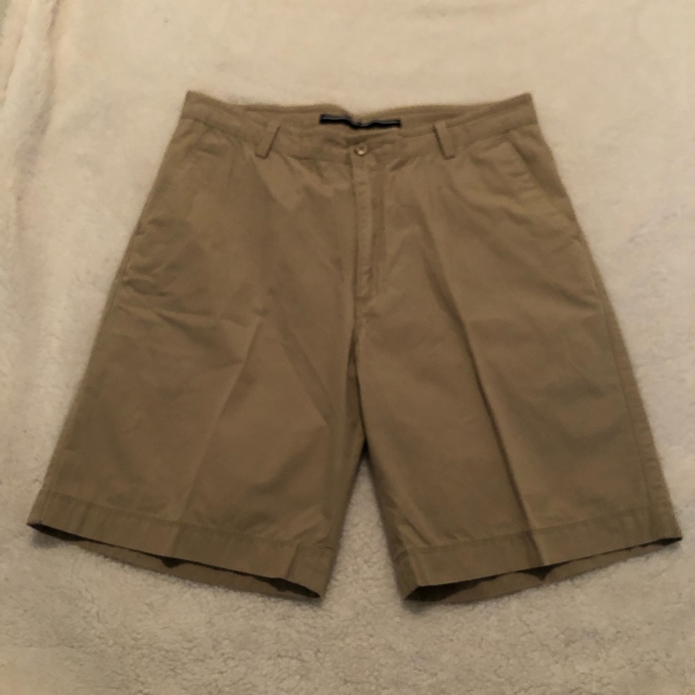 Nautica Men's Khaki Flat Front Shorts